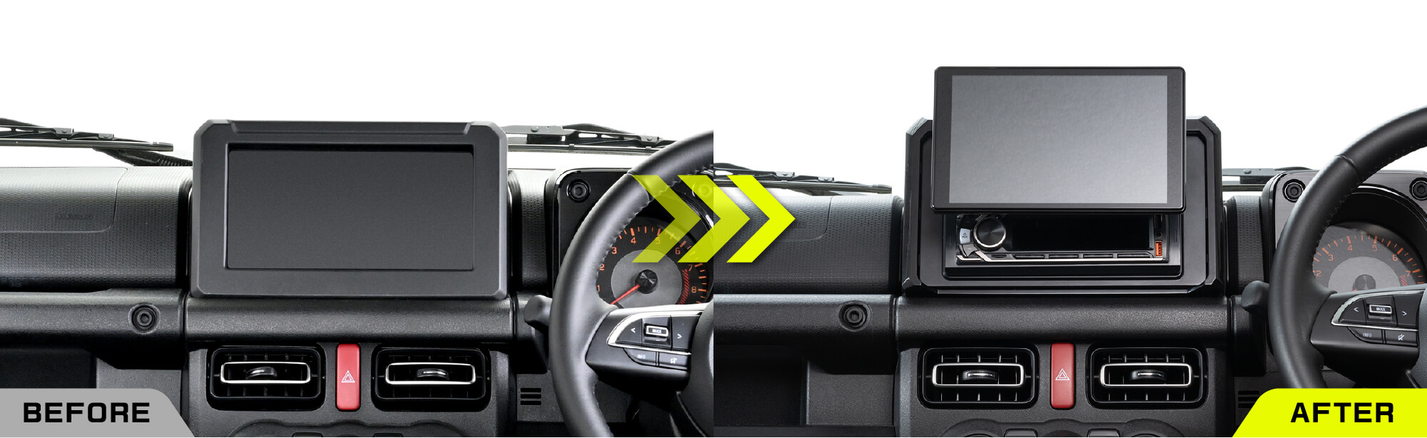 オーディオパネルなしとありの比較画像