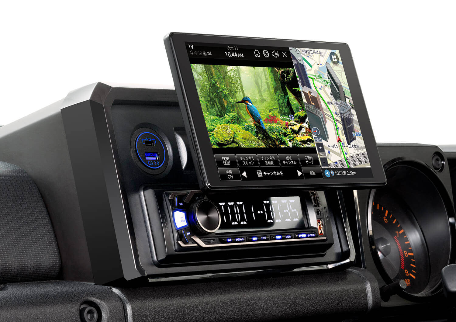 1DINオーディオを装着