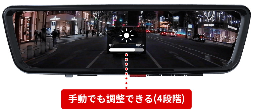 デジタルミラーの照度センサーが反応しているイメージ